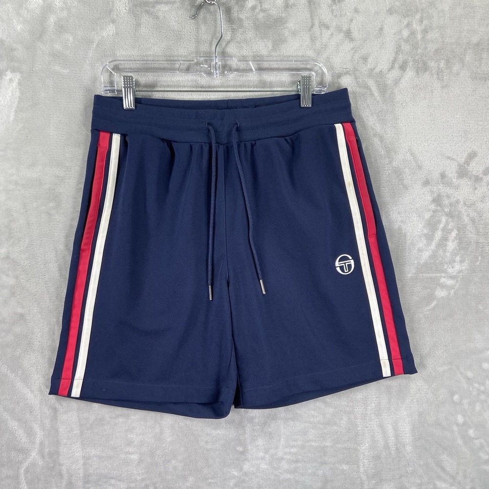 Sergio Tacchini Shorts Mens Small 7" Inseam Athletic Drawstring Lounge Jersey